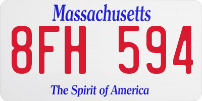 MA license plate 8FH594