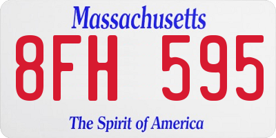 MA license plate 8FH595