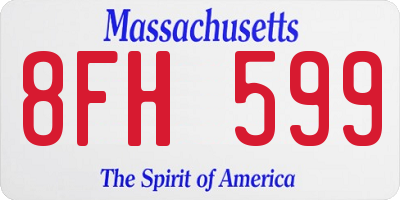 MA license plate 8FH599