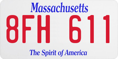 MA license plate 8FH611