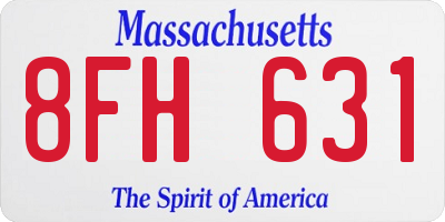 MA license plate 8FH631