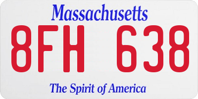 MA license plate 8FH638
