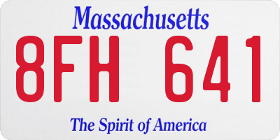 MA license plate 8FH641