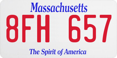 MA license plate 8FH657