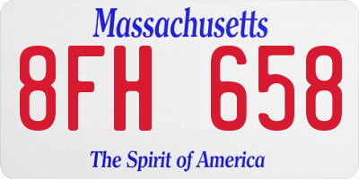 MA license plate 8FH658