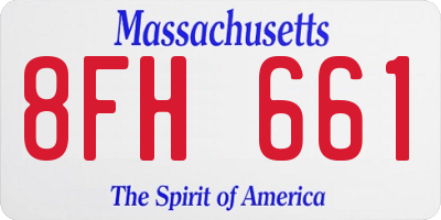 MA license plate 8FH661
