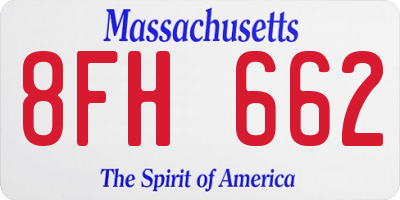 MA license plate 8FH662