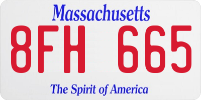 MA license plate 8FH665