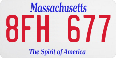 MA license plate 8FH677