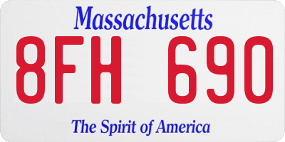 MA license plate 8FH690