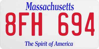 MA license plate 8FH694