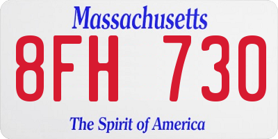 MA license plate 8FH730