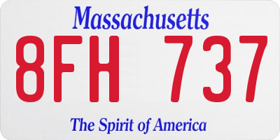 MA license plate 8FH737