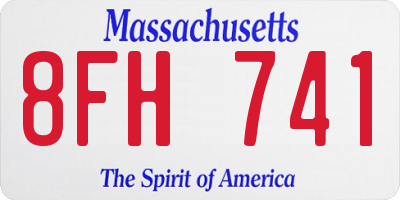 MA license plate 8FH741