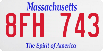 MA license plate 8FH743