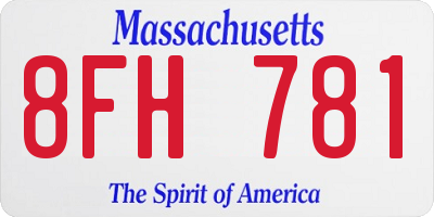 MA license plate 8FH781