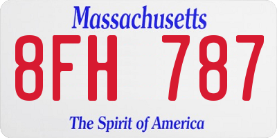 MA license plate 8FH787