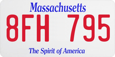 MA license plate 8FH795