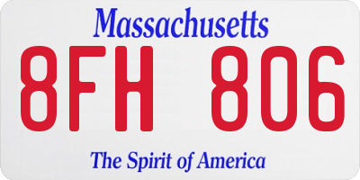 MA license plate 8FH806