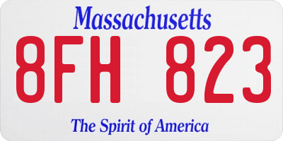 MA license plate 8FH823