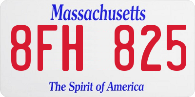 MA license plate 8FH825