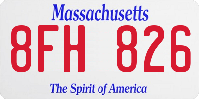 MA license plate 8FH826