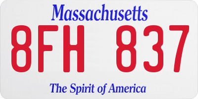 MA license plate 8FH837