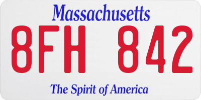 MA license plate 8FH842