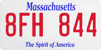 MA license plate 8FH844