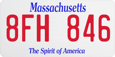MA license plate 8FH846