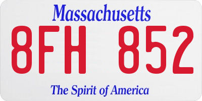 MA license plate 8FH852