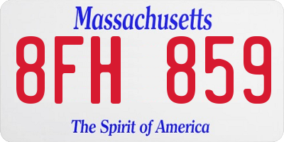 MA license plate 8FH859