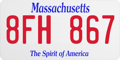 MA license plate 8FH867