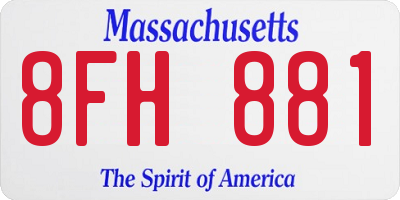 MA license plate 8FH881