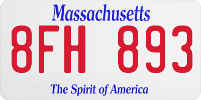 MA license plate 8FH893
