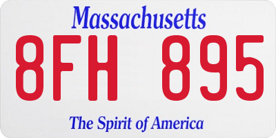 MA license plate 8FH895