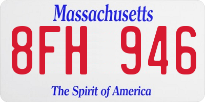 MA license plate 8FH946