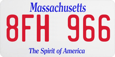 MA license plate 8FH966