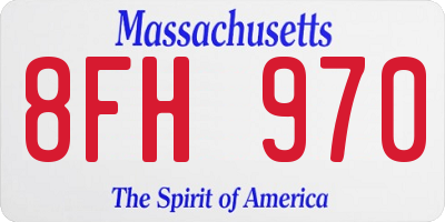 MA license plate 8FH970