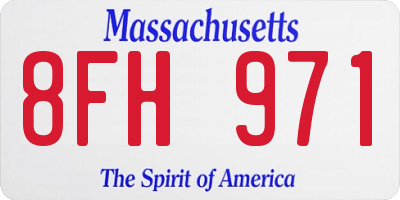 MA license plate 8FH971