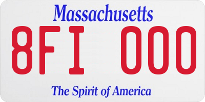 MA license plate 8FI000