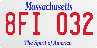 MA license plate 8FI032