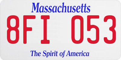 MA license plate 8FI053
