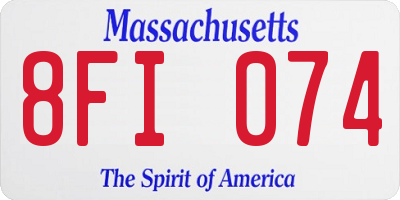MA license plate 8FI074