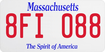 MA license plate 8FI088