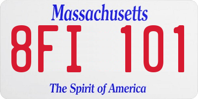 MA license plate 8FI101