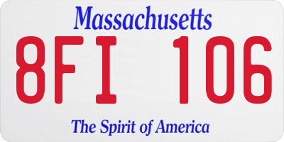 MA license plate 8FI106