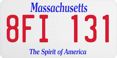 MA license plate 8FI131