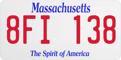 MA license plate 8FI138