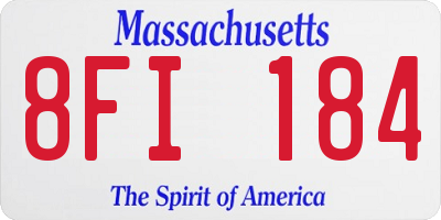 MA license plate 8FI184